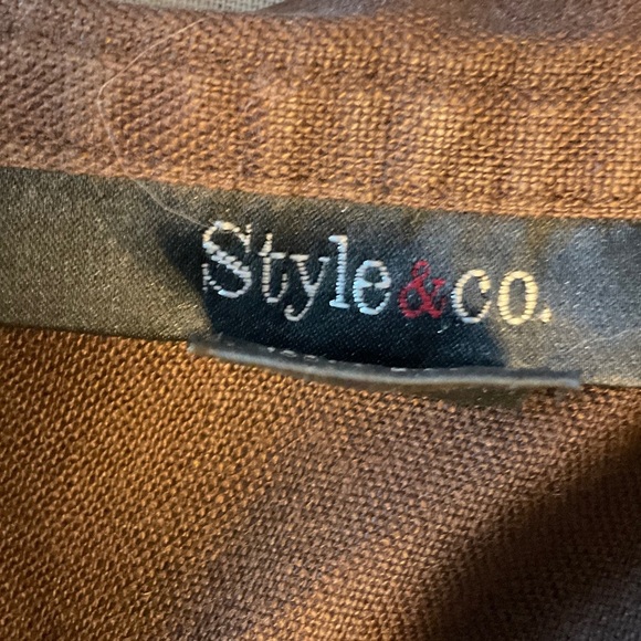 Style & Co. Dark Brown Button Down Shirt - Picture 7 of 10
